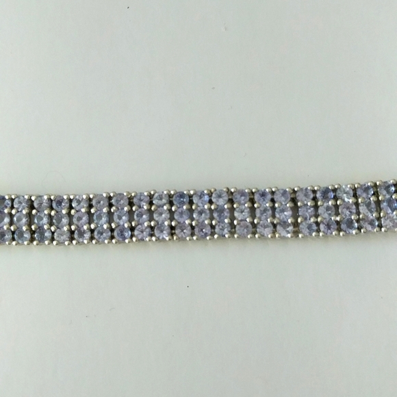 Tanzanite in white gold plated onto 925 sterling silver, bracelet - Picture 2 of 7